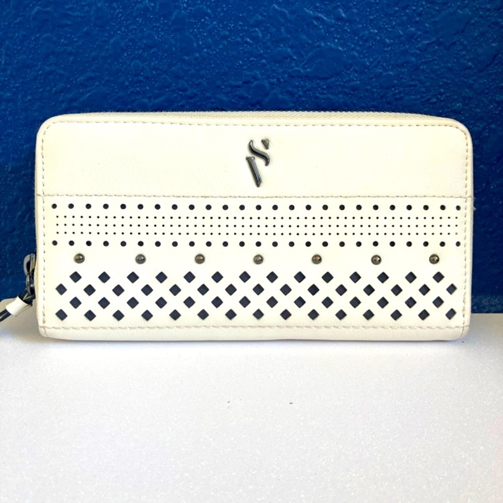 White Perforated Wallet